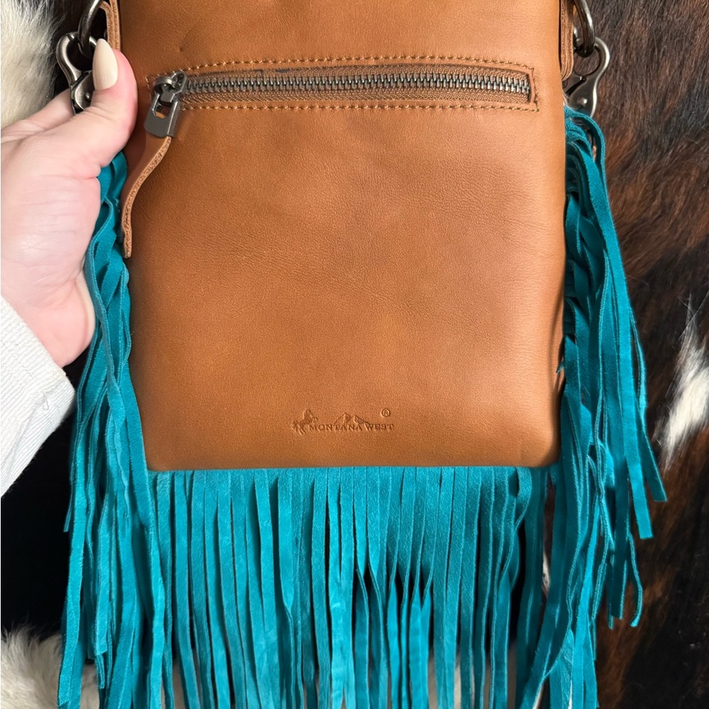 Montana West Cowhide Fringe Leather Bag - Picture 3 of 4